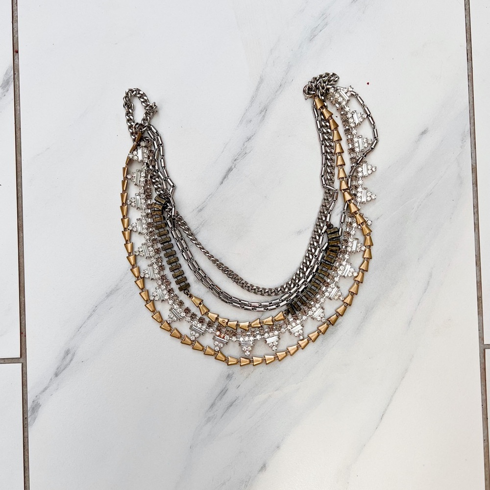 Stella & Dot two-toned multi-strand necklace